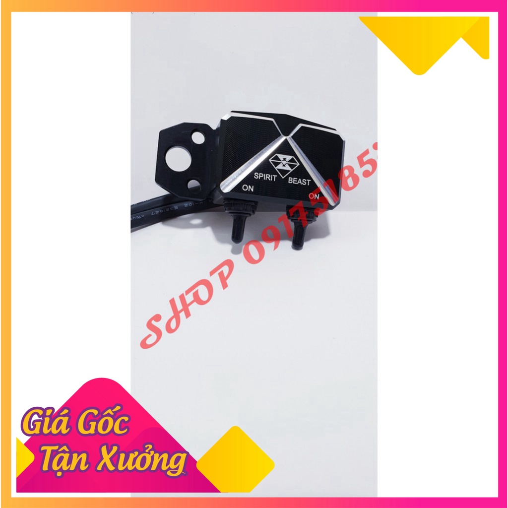 công tắc CNC spirit beast chính hãng full box . gắn đèn trợ sáng,chân gương  (Ảnh Sp thật)