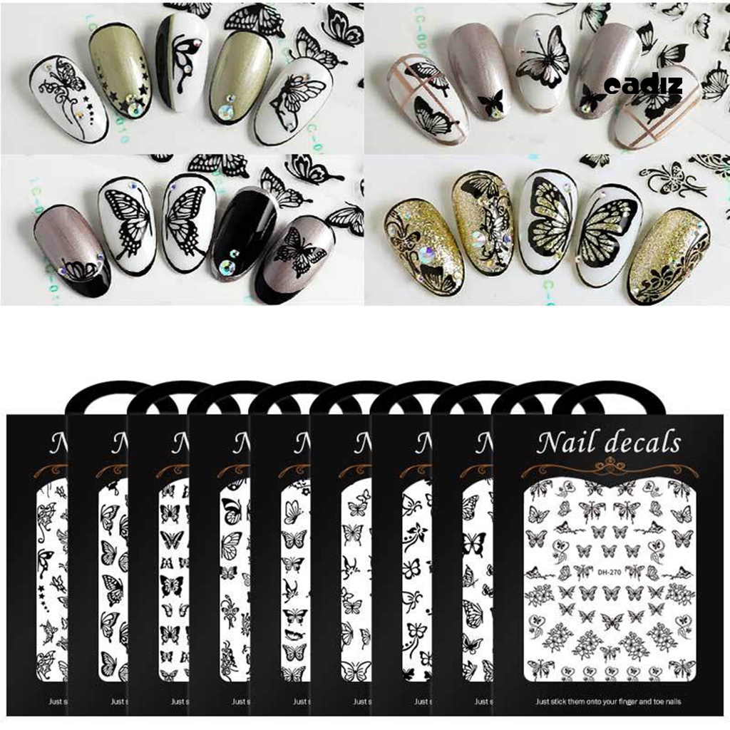 Miếng Dán Trang Trí Móng Tay Hình Bướm Tinh Tế Cho Nữ
