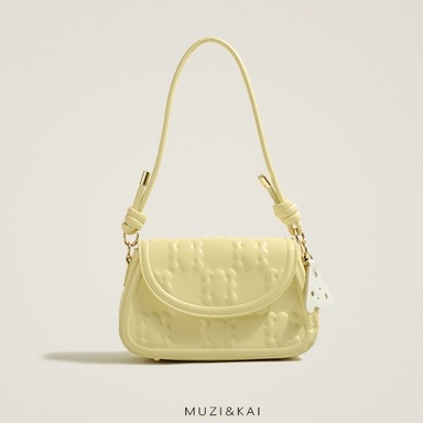 🌸Hàng Order🌸 Túi Xách Muzi&kai Chính Hãng Da Vân Nổi Móc Trang Trí Dây Đeo Kèm Quai Sách Sang Chảnh Nữ Tính 🌸 Quảng Châu