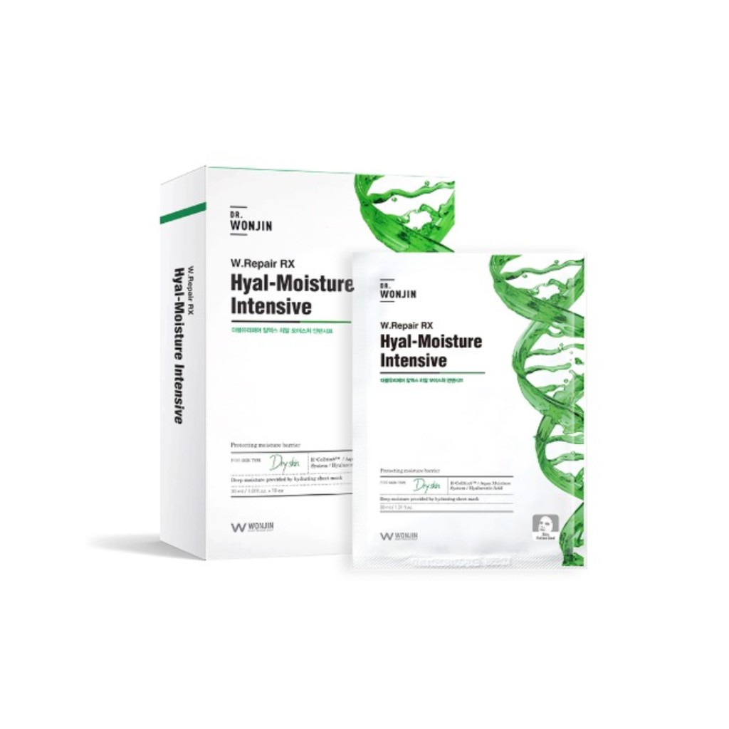 DR.WONJIN W.REPAIR RX HYAL-MOISTURE INTENSIVE - 10m mặt nạ siêu cấp nước tặng kèm sữa rửa mặt 100ml