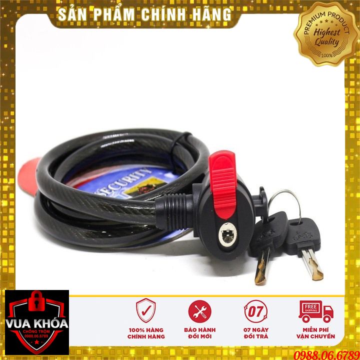 Khóa dây, chìa muỗng,chính hãng Zoro ⚡FREE SHIP⚡ áp dụng công nghệ Mỹ-thích hợp khóa xe đạp-khóa xe máy-khóa cổng.