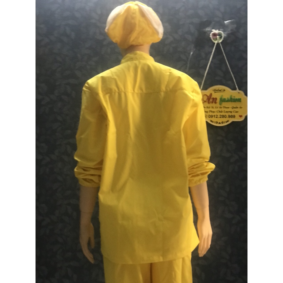 Quần áo công nhân vải kaki Nữ Đồ Bảo Hộ Lao Động Màu Vàng _ Hình Chụp Thật
