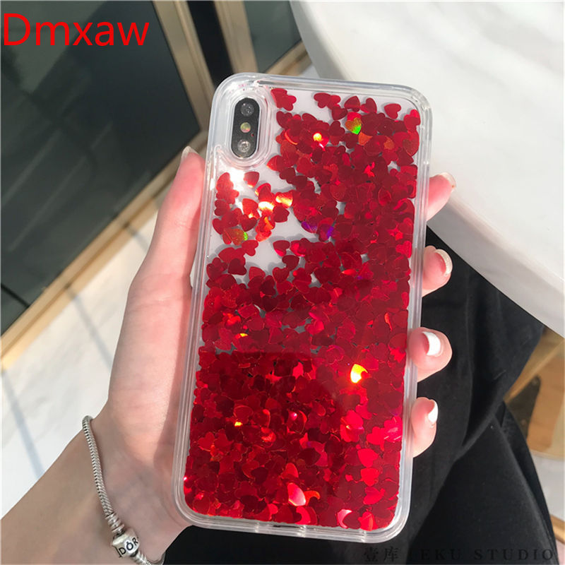 Ốp điện thoại phối chất lỏng chứa trái tim lấp lánh cho Iphone 12 Mini 11 12 Pro Max Xr Xs Max X 8 7 6s Plus Se 2020