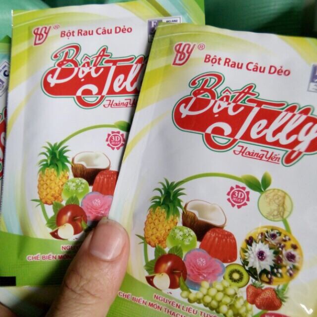 Bột thạch rau câu Dẻo Jelly Hoàng Yến Hải Phòng hộp 12 gói