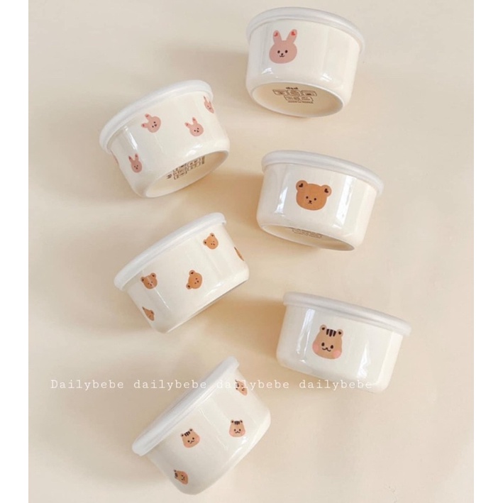 BÁT SỨ / HŨ SỨ ĂN DẶM BLUEMAMA / DOTTODOT- MADE IN KOREA