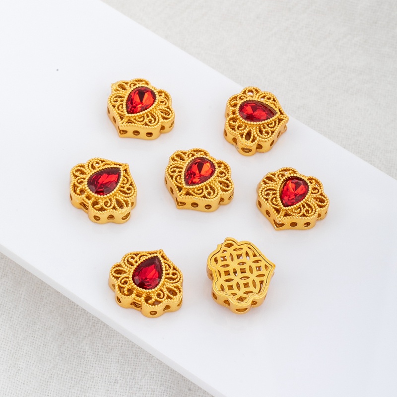 Hạt Xỏ Lỗ Bằng Đồng Mạ Vàng 18K diy Làm Trang Sức Thủ Công