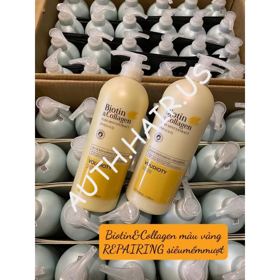 🛑FreeShip🛑Cặp Dầu Gội Xả Biotin Collagen Vàng | Phục Hồi Kích Thích Mọc Tóc ⚜️Hàng Chính Hãng⚜️ Ⓒ