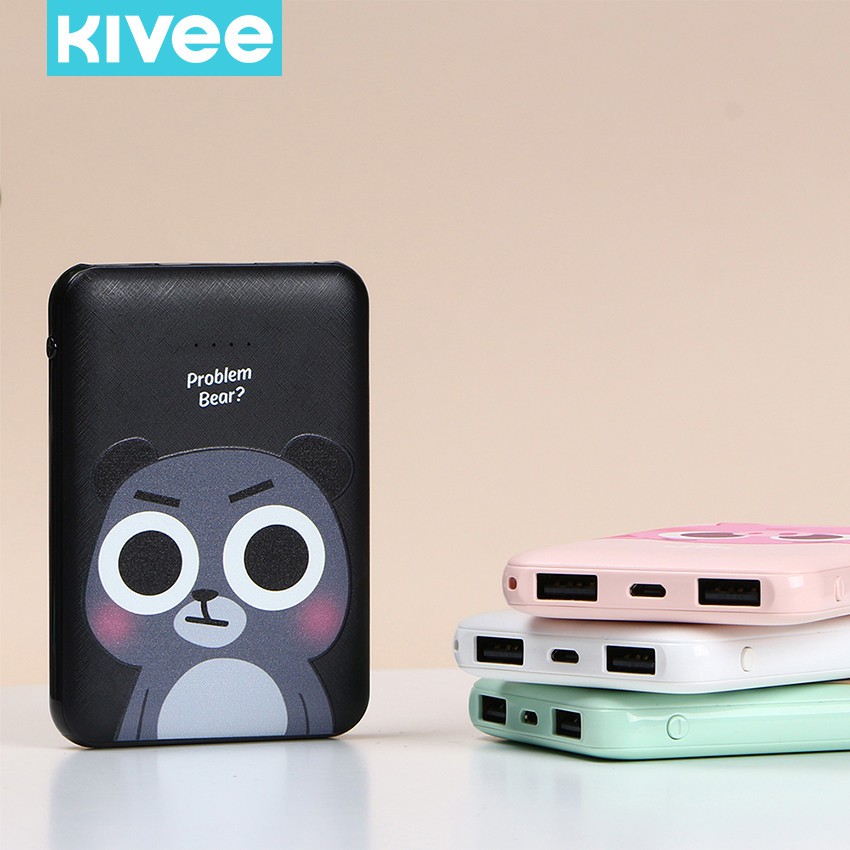 【Giảm 10% toàn bộ cửa hàng】Kivee 5000mAh Mini Power Bank Cartoon Pattern