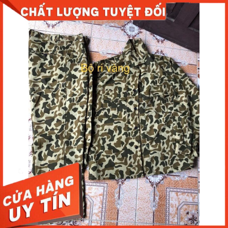 Bộ Lao Động Rằn Ri , Quần Áo Bảo Hộ Lao Động Vải Thô Kaki Dầy Dặn - Hàng nhập khẩu