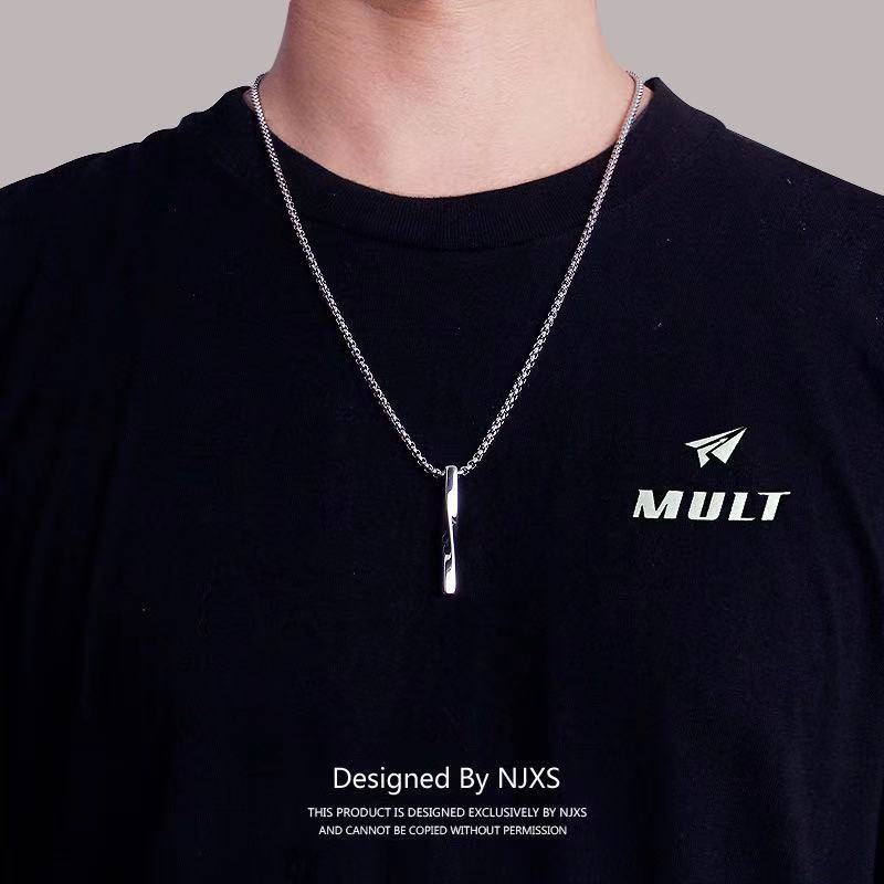 【Follow our shop-10K minus 5K】 Fashion hip-hop long pendant titanium steel necklace
