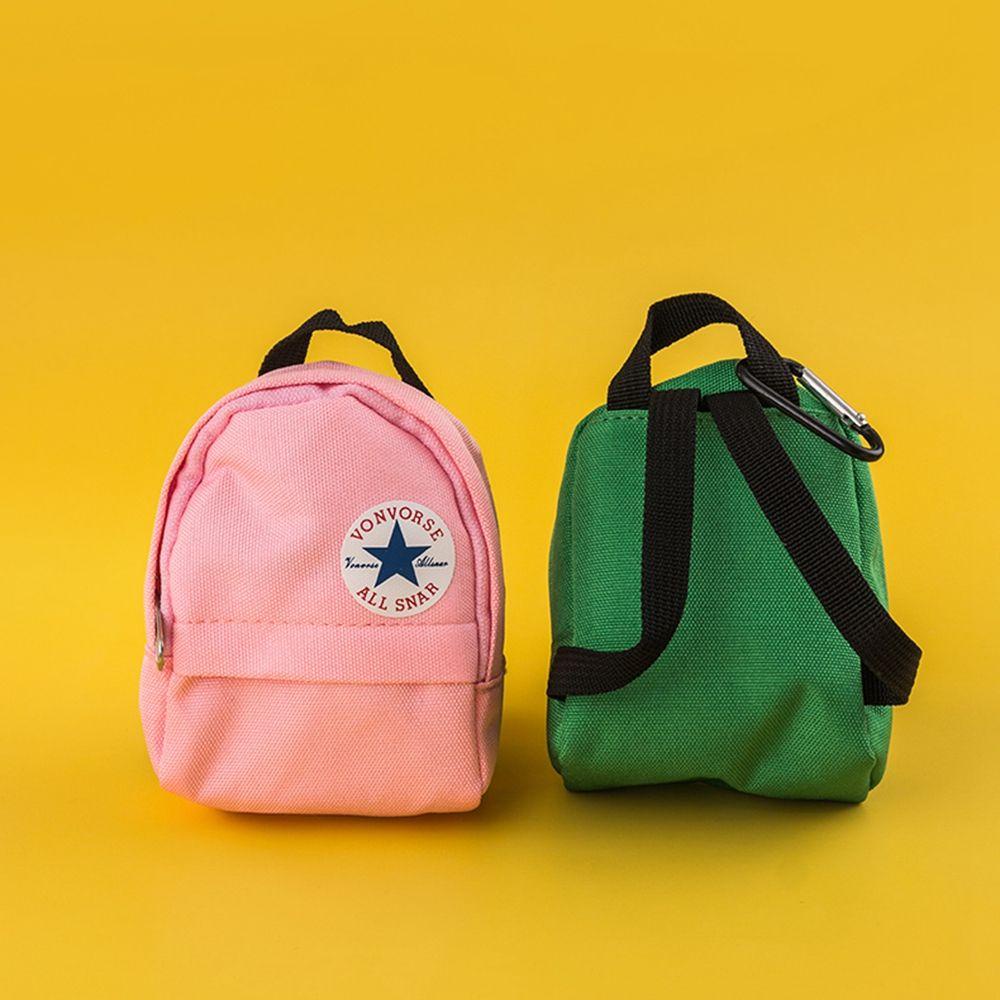 Ví Đựng Tiền Xu Mini Bằng Vải Canvas Có Móc Khóa Xinh Xắn