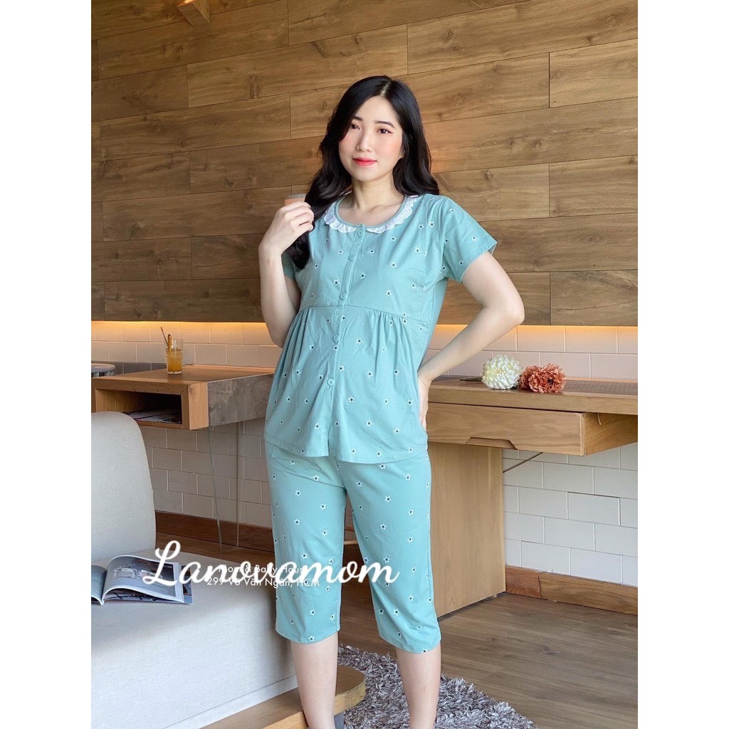 Bộ đồ bầu và sau sinh LỬNG SAO chất cotton siêu sịn mịn BL812