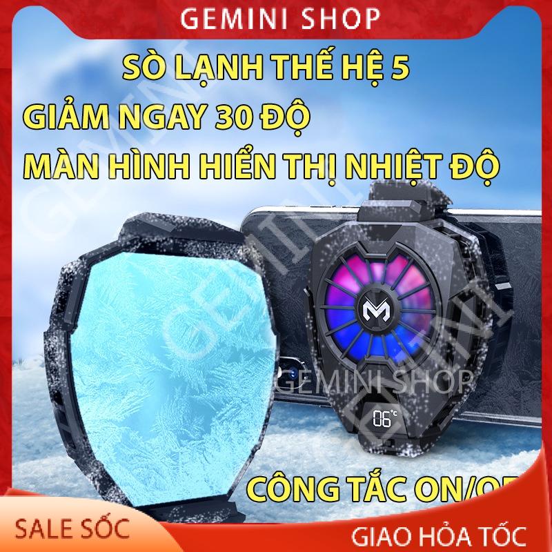 Quạt tản nhiệt Gaming MEMO DL05 thế hệ 5 cho điện thoại sò lạnh tích hợp màn hình led công tắc tắt bật GEMINI SHOP