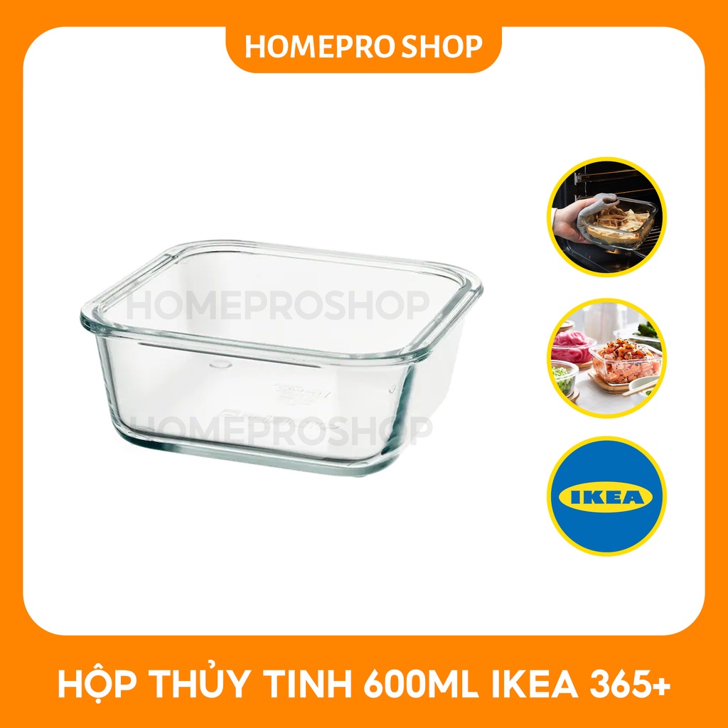 Hộp đựng thực phẩm thủy tinh 600ml - IKEA 365+