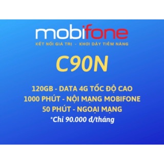 Sim Mobifone 4G gói cước FD60, C90N, Max90, Max120
