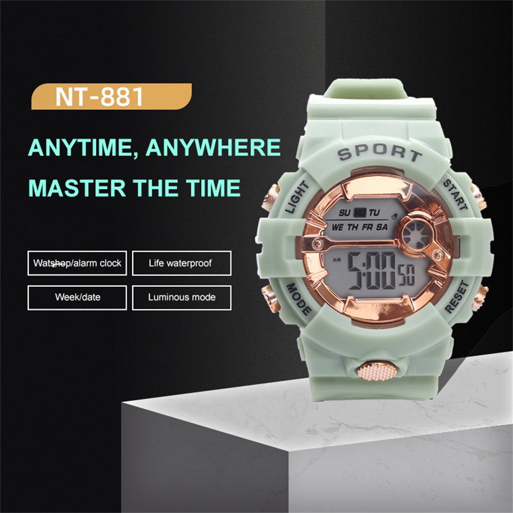 Thiếu Niên Fashional Đồng Hồ Điện Tử Nt-881 Mẫu Balo Học Sinh Thể Thao Dạ Quang Điện Tử Chống Nước Dây Nhựa