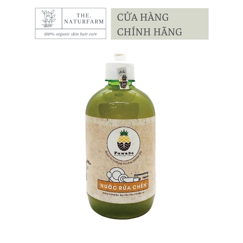 Nước rửa chén Fuwa3e hữu cơ 100% organic an toàn cho da nhạy cảm 500ML