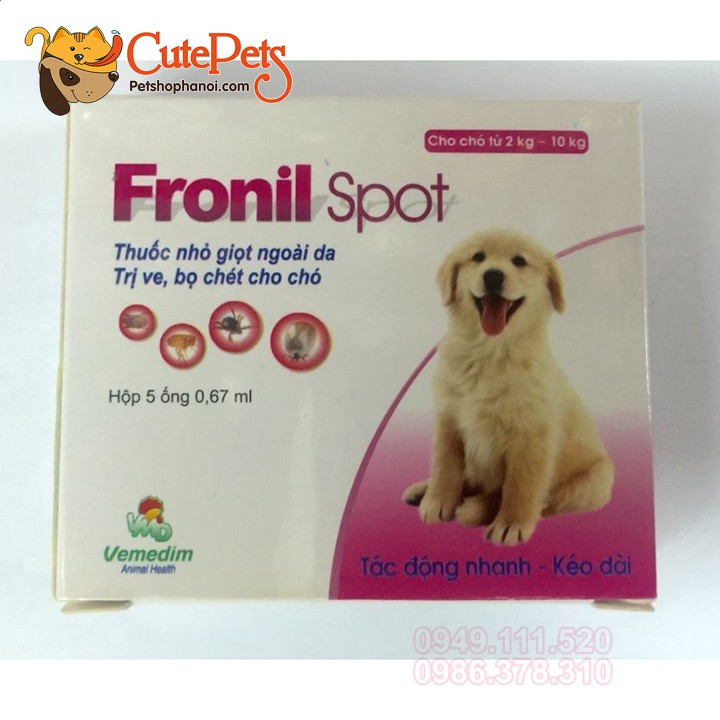 Fronil Spot, Trị bọ Nhỏ gáy diệt ve rận cho thú cưng CutePets