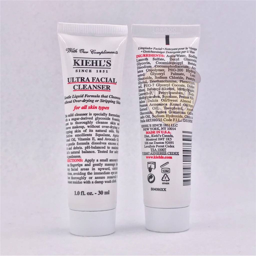 Kiehl's / Kiehls Sửa Rửa Mặt Da Khô Hỗn Hợp Ultra Facial Cleanser 30ml