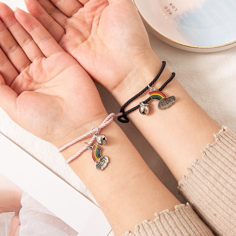 Set 2 vòng đeo tay tình bạn thiết kế cầu vồng