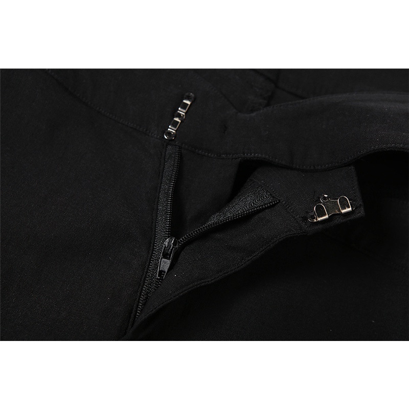 Quần Dài Midi Ống Rộng Phối Lỗ Thời Trang Đường Phố Cá Tính Cho Nữ