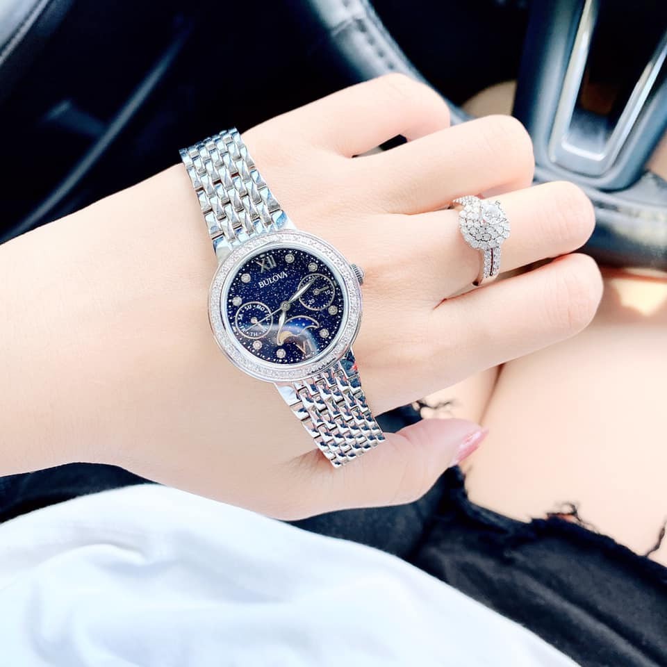 Đồng hồ nữ Bulova 96R210 - mặt đá cẩm thạnh kết hợp kim cương ⚜️Hàng Authentic⚜️