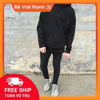 Áo hoodie trơn basic trắng đen Unisex full size
