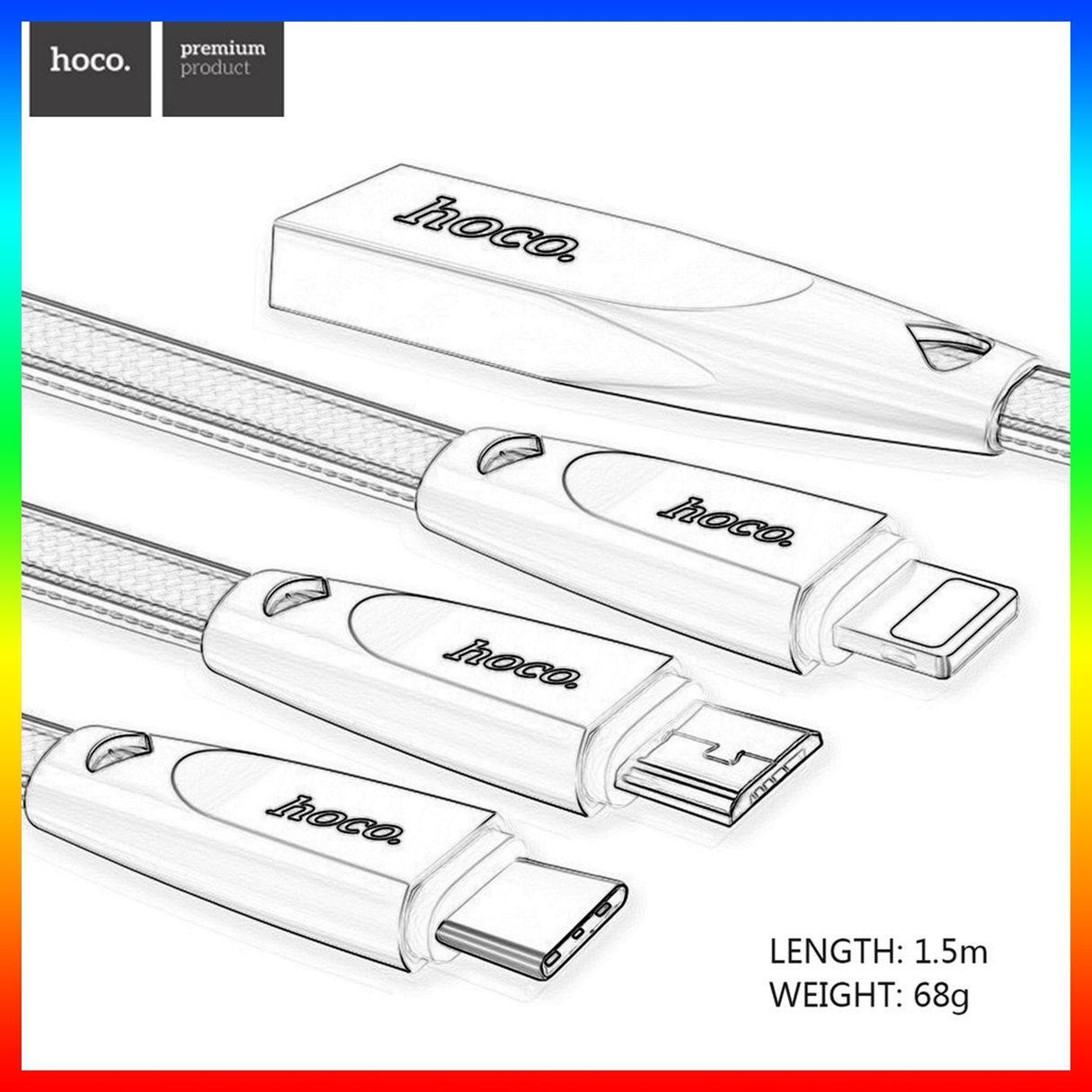 Dây Cáp Sạc Hoco U9 Đầu Usb 3.0 + Type C + Micro Usb