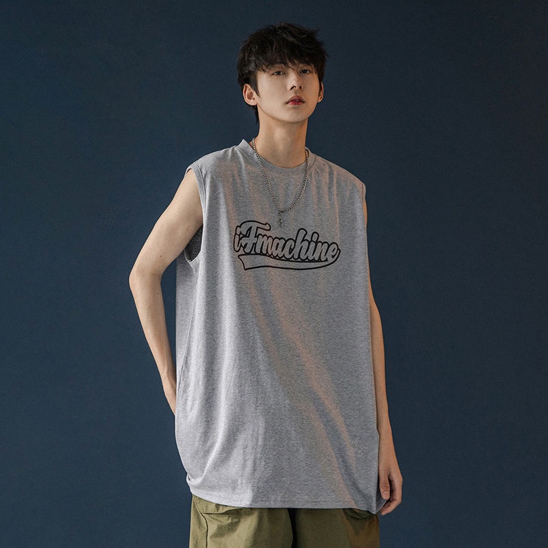 Áo Thun Thể Thao Ba Lỗ Vải Cotton Dáng Rộng In Họa Tiết Thời Trang Mùa Hè Cho Nam