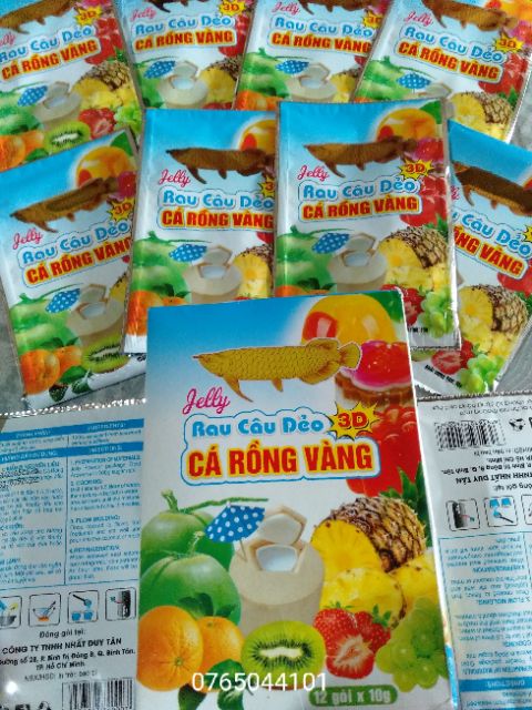 GÓI RAU CÂU DẺO 3D CÁ RỒNG VÀNG