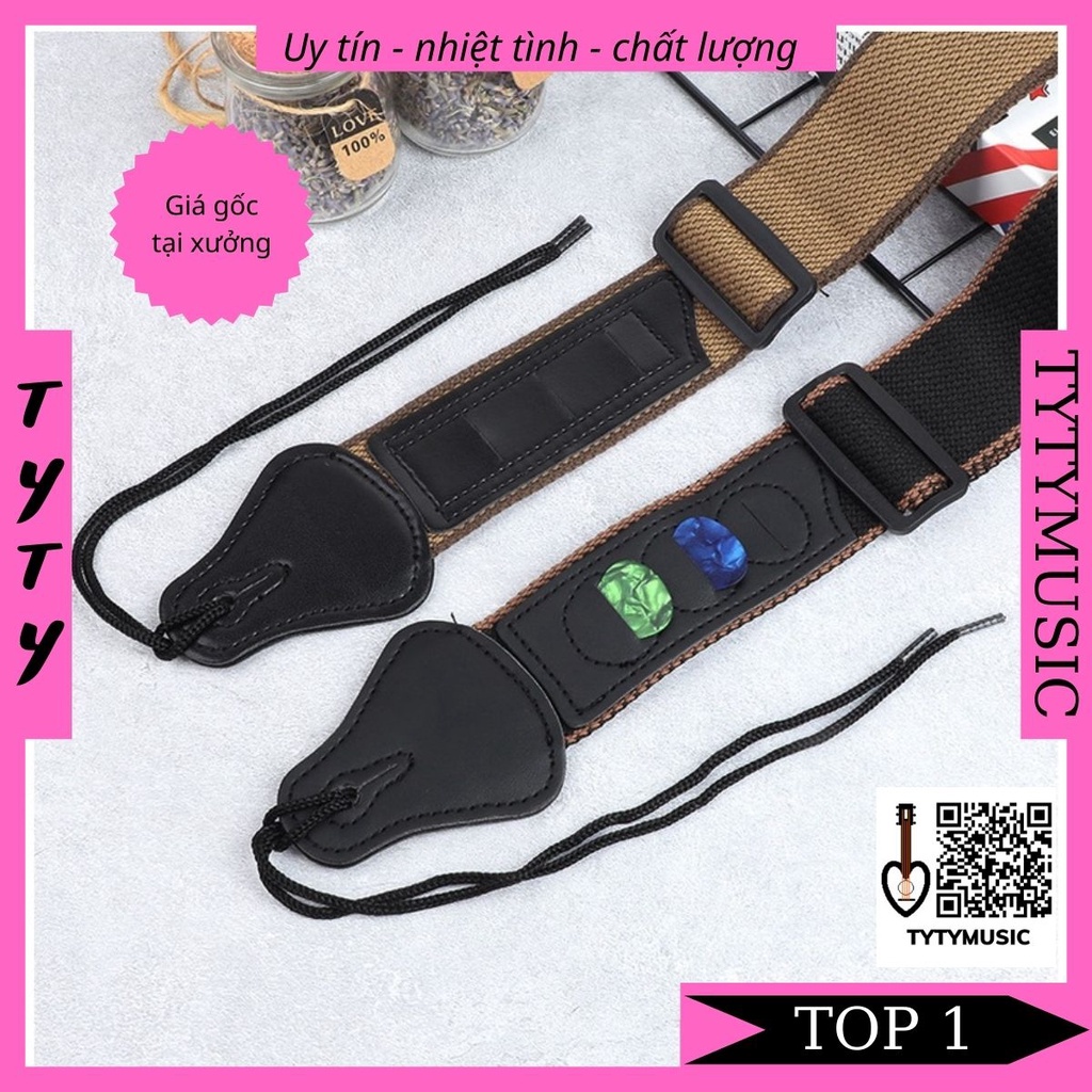 Dây Đeo Đàn Guitar loại mới có ngăn đựng pick  TYTYmusic