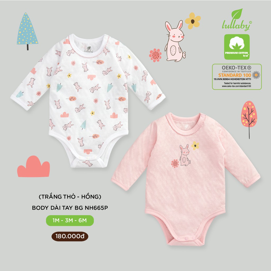LULLABY Set 2 body dài tay cho bé NH664665P