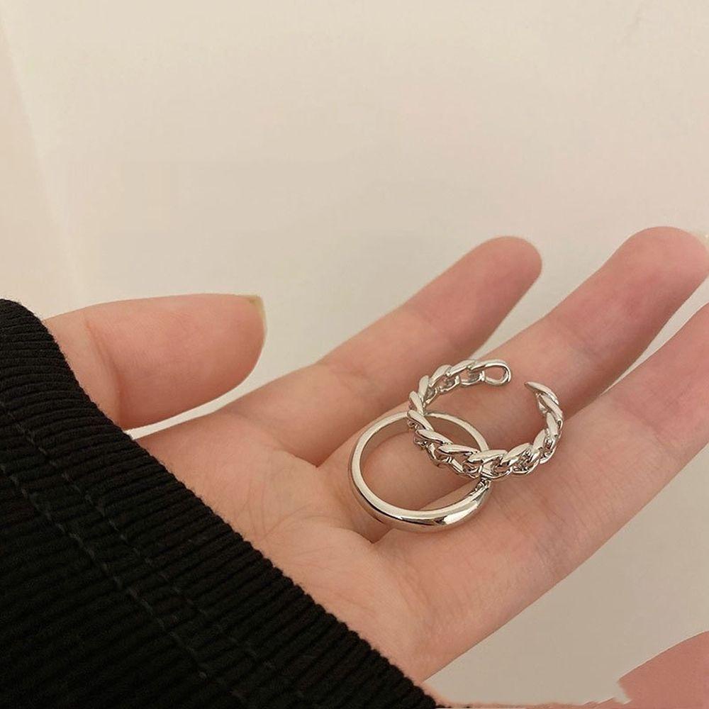 QQMALL Bộ Nhẫn Hình Học Đơn Giản Có Thể Điều Chỉnh Kích Cỡ Dành Cho Nữ