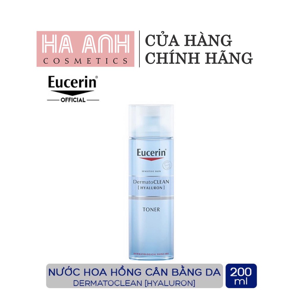 Nước hoa hồng cho da nhạy cảm Eucerin Dermatoclean Hyaluron Toner 200ml