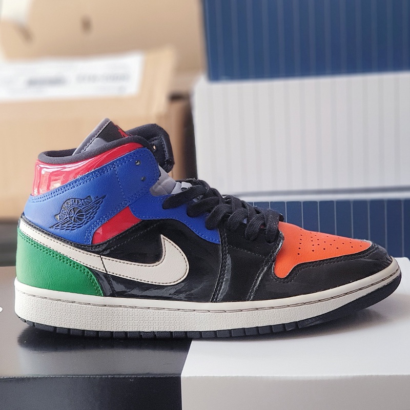 Giày Air Jordan 1 Mid Multi Patent, size 40.5, real 2hand