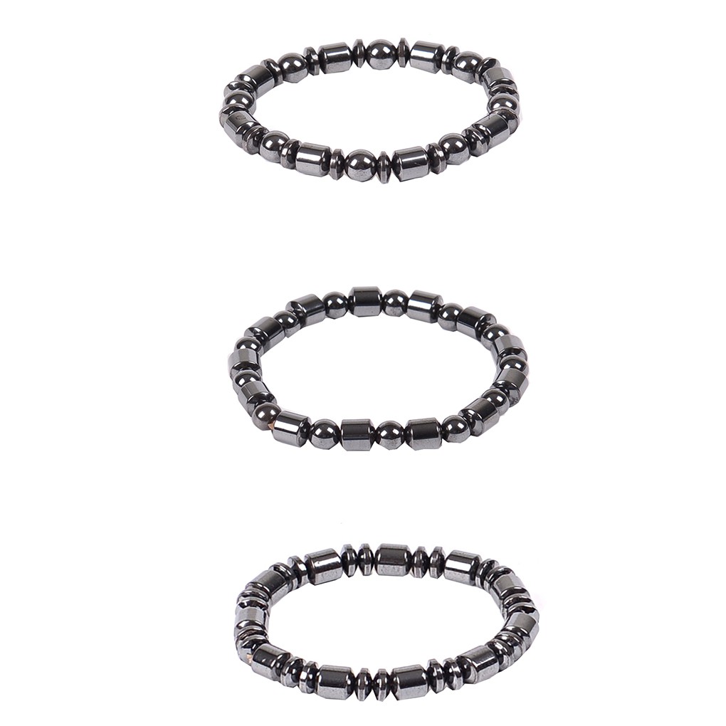 Vòng đeo tay dạng chuỗi hạt đá hematite từ tính cho nam