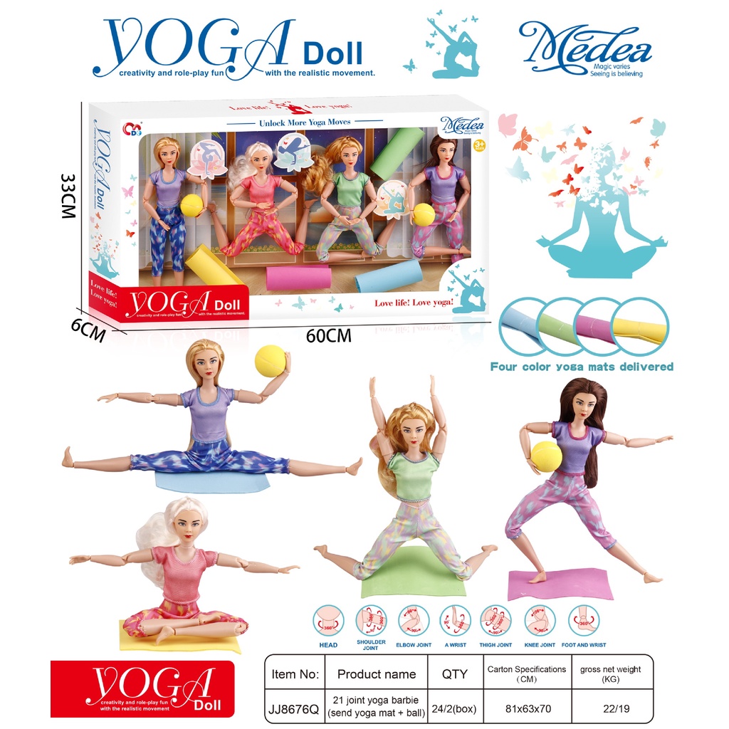 Búp Bê Tập yoga 30cm Kiểu Công Chúa Dễ Thương Cho Bé