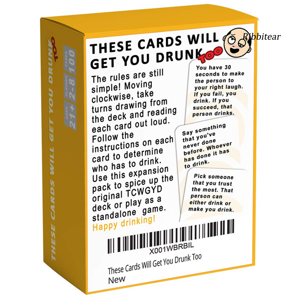 【Hot Sale】100 Sheets These Cards Will Get You Drunk Adult Drinking Game Party Supplies