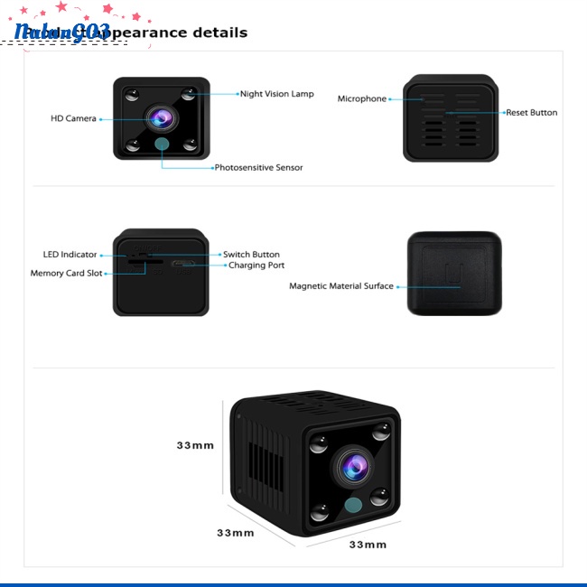Camera Giám Sát An Ninh NA X6 Hd 1080p Kết Nối Wifi Có Tầm Nhìn Ban Đêm