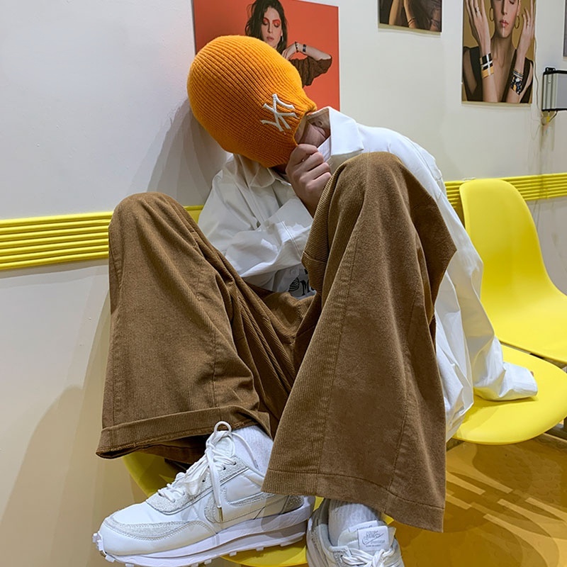 Quần dài ống rộng màu trơn phong cách Hàn Quốc thời trang năng động cho nam size M-2XL