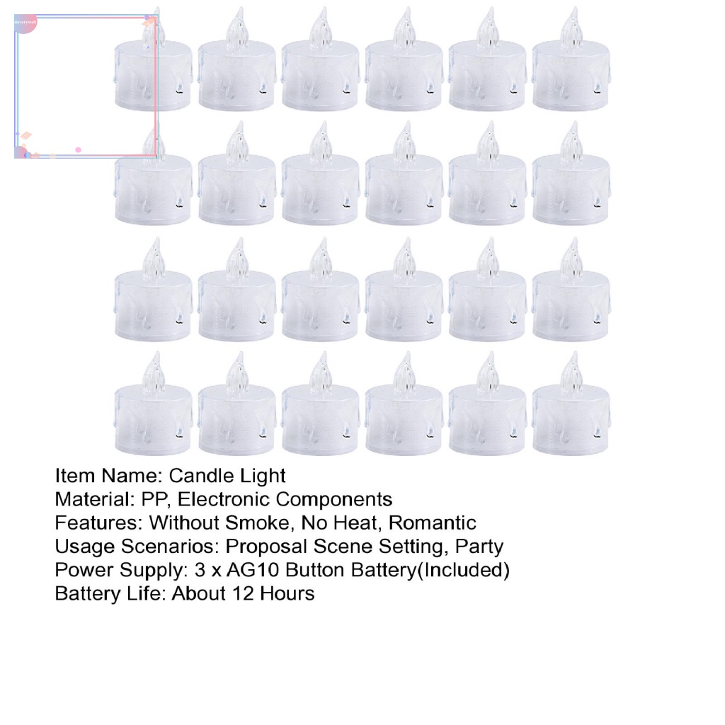 Bộ 24 Đèn LED Hình Nến Trang Trí Đẹp Mắt