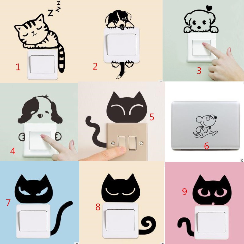 Sticker dán trang trí ổ điện hình dễ thương
