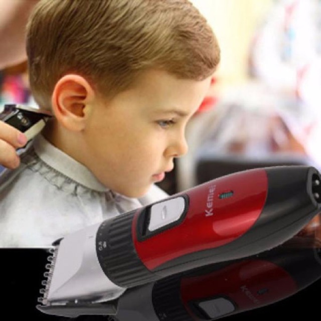 Tông đơ cắt tóc trẻ em chuyên nghiệp có sạc pin, dụng cụ máy hớt tóc cho bé Kemei, đơn giản dễ sử dụng