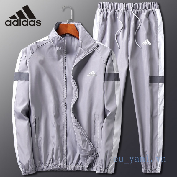 ❤Bộ áo khoác + quần dài thể thao Adidas dáng rộng chống gió phong cách sang trọng cho nam