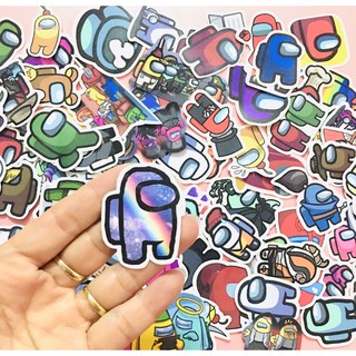 set 60 sticker among us ép lụa có đề can bóc dán / hình dán Among us
