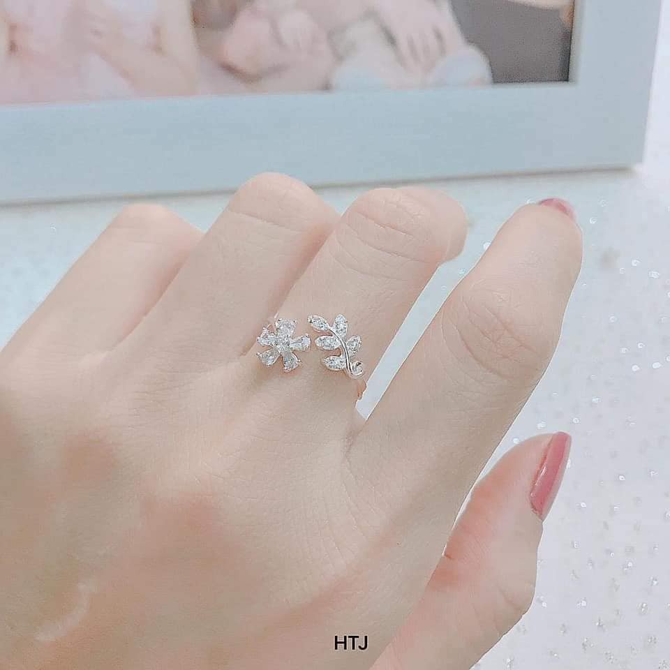 Nhẫn nữ | Nhẫn Bạc Nữ 925  freesize hình lá nguyệt quế  💖 video THẬT 💖 Trang sức bạc HƯNGTRẦN SILVEL