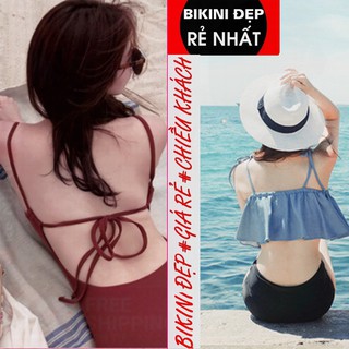 (M3) BIKINI UZZLANG HÀN QUỐC 2021 2 MẢNH CẠP CAO NƠ NGỰC
