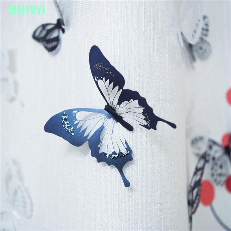 Set 18 Miếng Dán Trang Trí Tủ Lạnh Hình Bướm 3d Dễ Thương