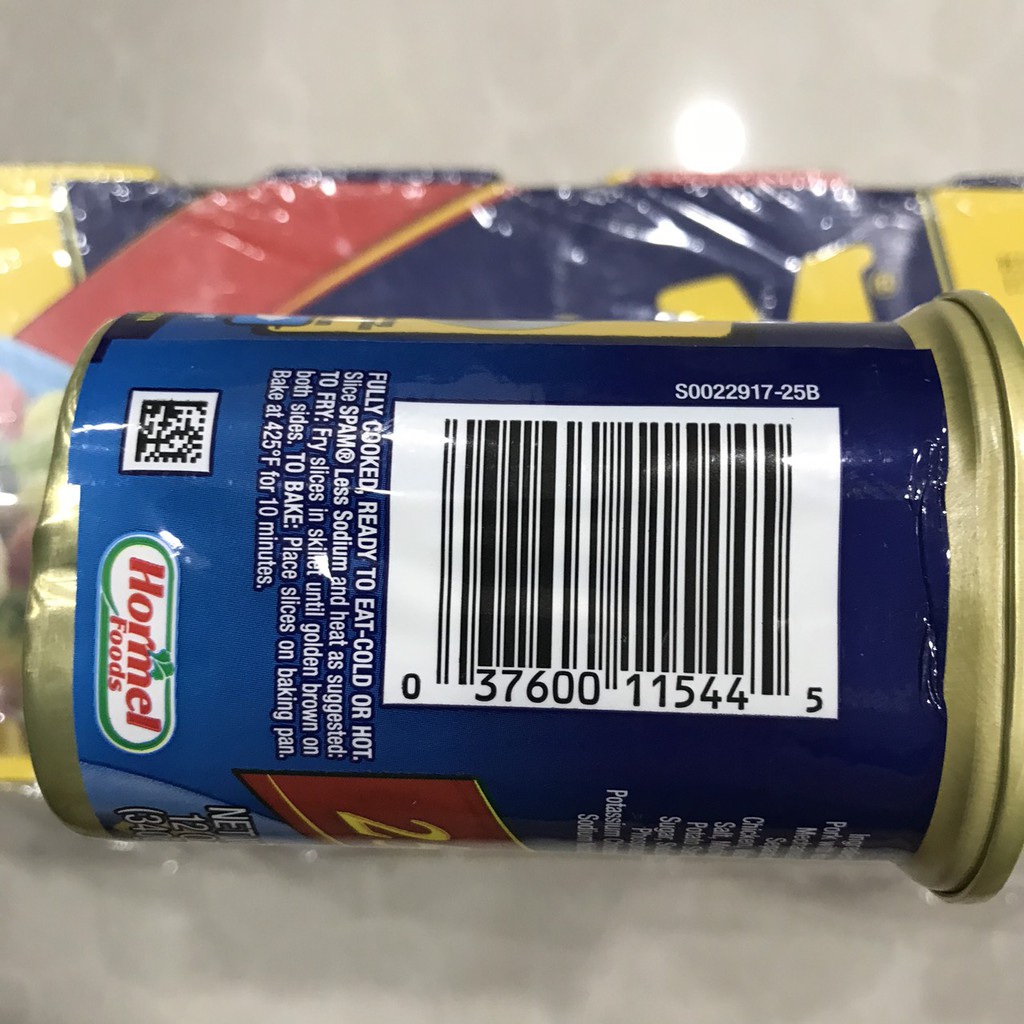 [Date: 03/2023] Thịt hộp Spam Giảm mặn Hormel 25% Less Sodium 340g, Thịt đóng hộp, Thịt heo hộp,Thịt hộp spam mỹ