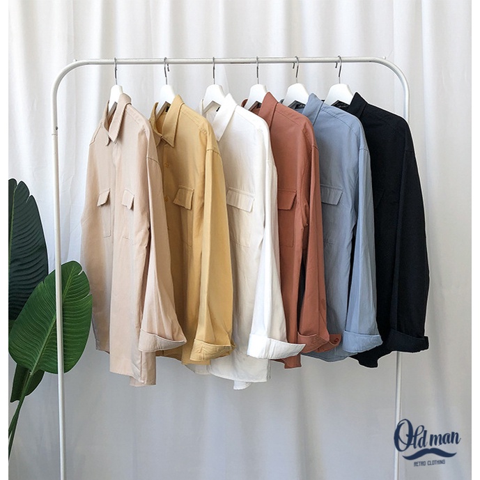 Áo Sơ Mi Vải Đũi Dài Tay Unisex Form Rộng Mát Mịn Không Nhăn Không Phai Không Xù Thoáng Mát, Thấm Hút, Trẻ Trung OLDMAN
